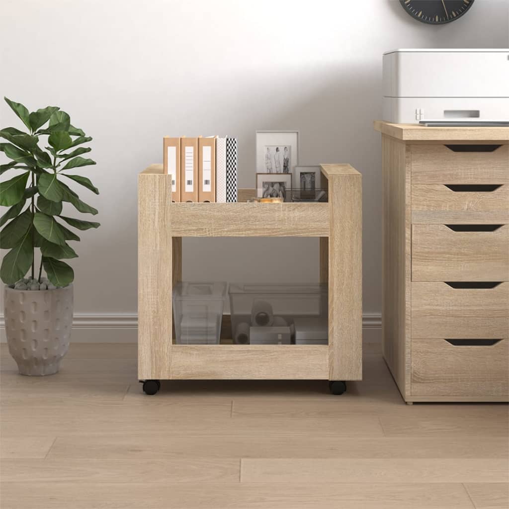 vidaXL Bürowagen Sonoma-Eiche 60x45x60 cm Holzwerkstoff