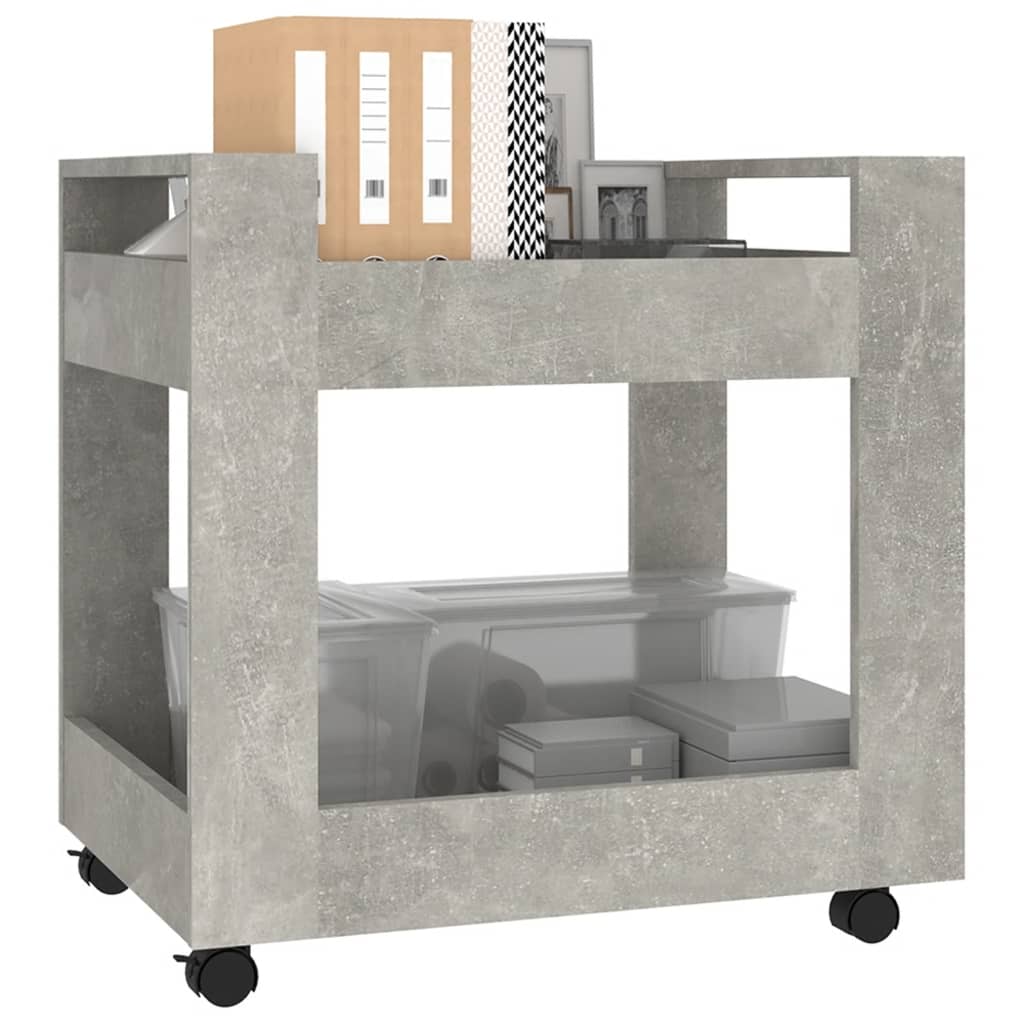 vidaXL Bürowagen Betongrau 60x45x60 cm Holzwerkstoff