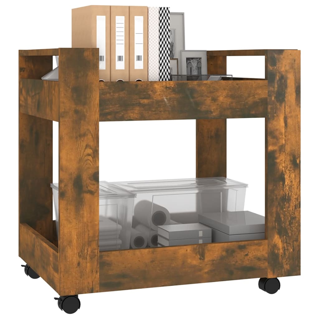 vidaXL Bürowagen Räuchereiche 60x45x60 cm Holzwerkstoff