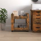 vidaXL Bürowagen Räuchereiche 60x45x60 cm Holzwerkstoff