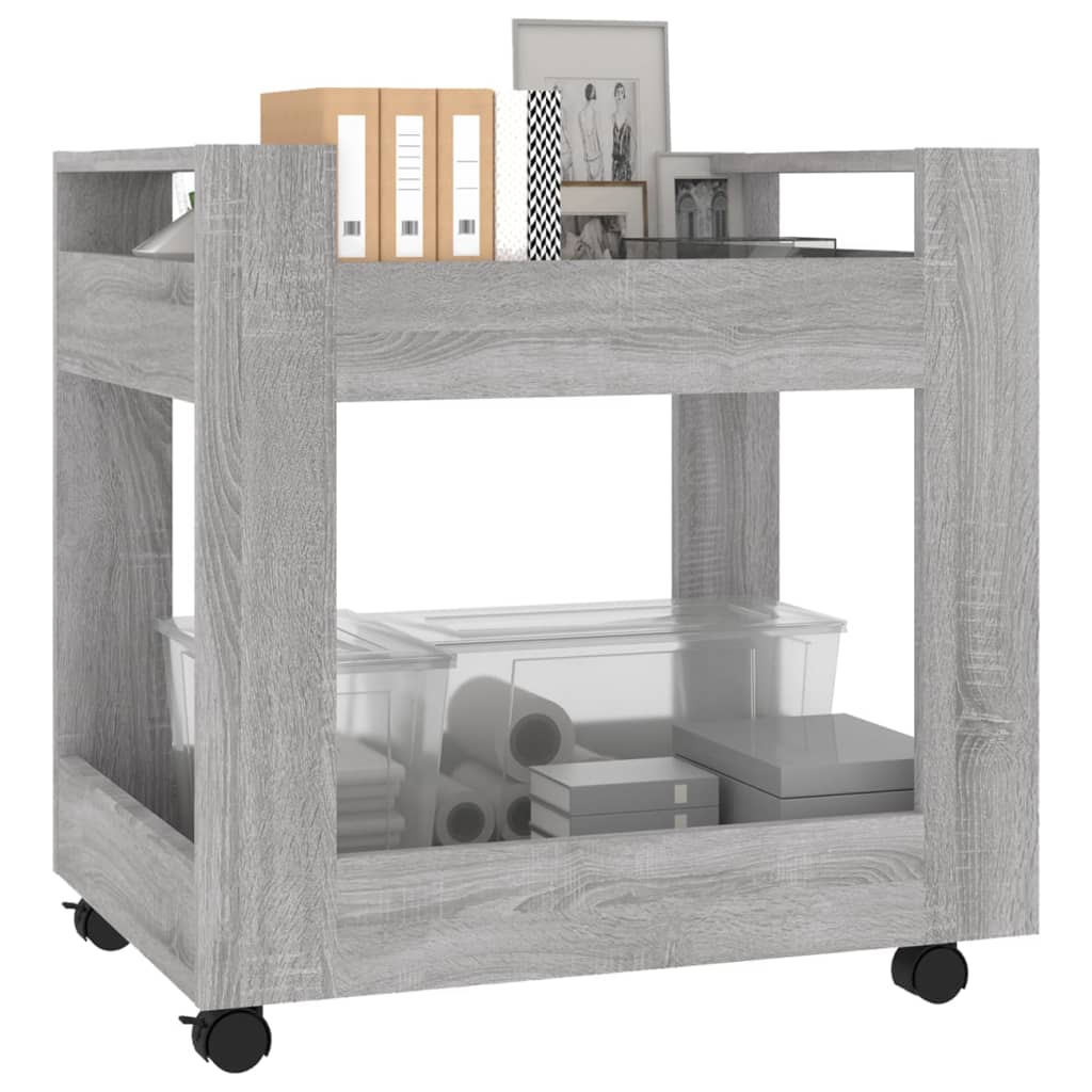 vidaXL Bürowagen Grau Sonoma 60x45x60 cm Holzwerkstoff
