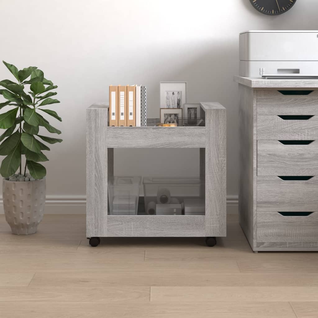 vidaXL Bürowagen Grau Sonoma 60x45x60 cm Holzwerkstoff