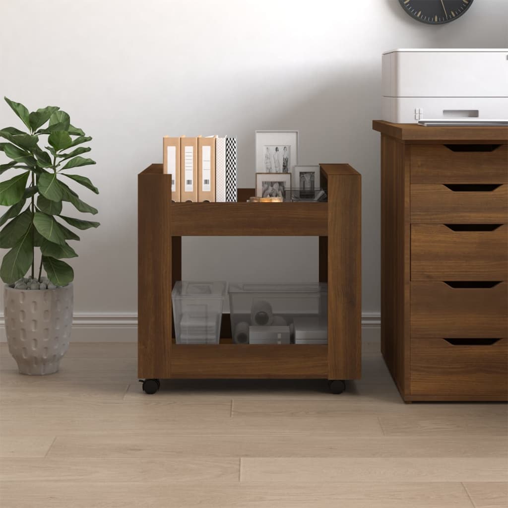 vidaXL Bürowagen Braun Eichen-Optik 60x45x60 cm Holzwerkstoff