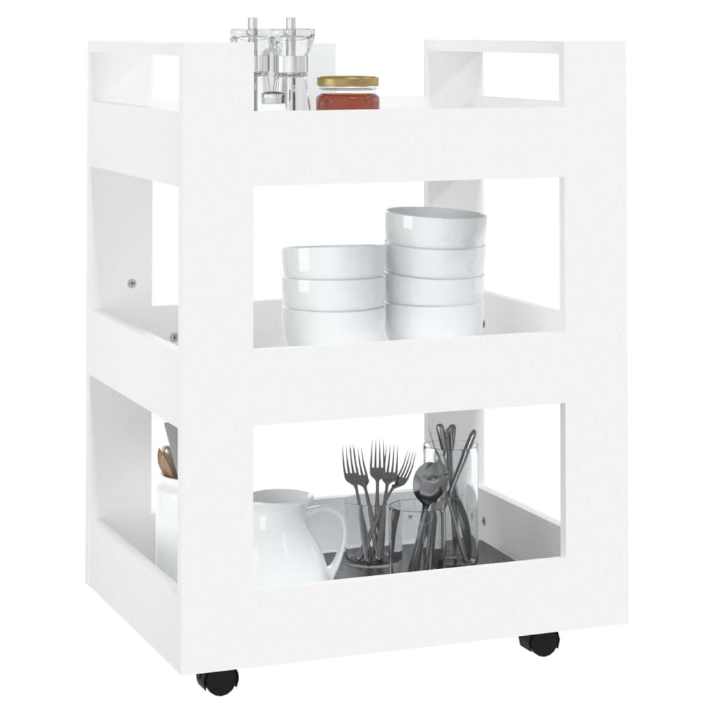 vidaXL Küchenwagen Weiß 60x45x80 cm Holzwerkstoff
