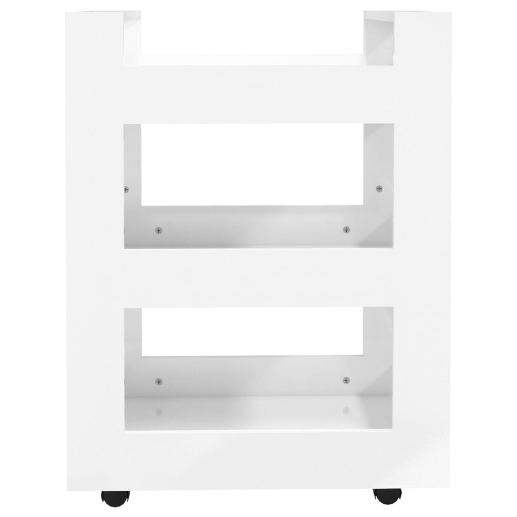 vidaXL Küchenwagen Hochglanz-Weiß 60x45x80 cm Holzwerkstoff