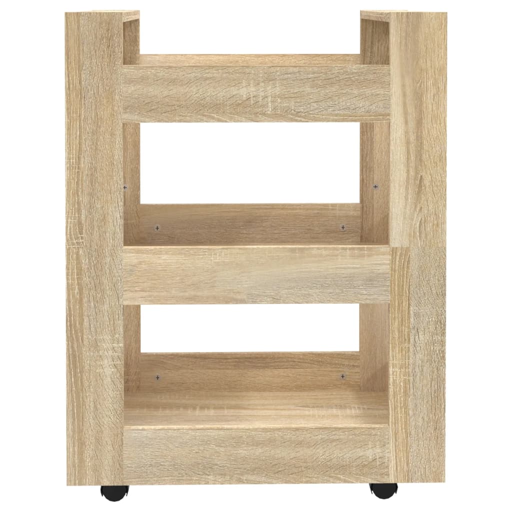 vidaXL Küchenwagen Sonoma-Eiche 60x45x80 cm Holzwerkstoff