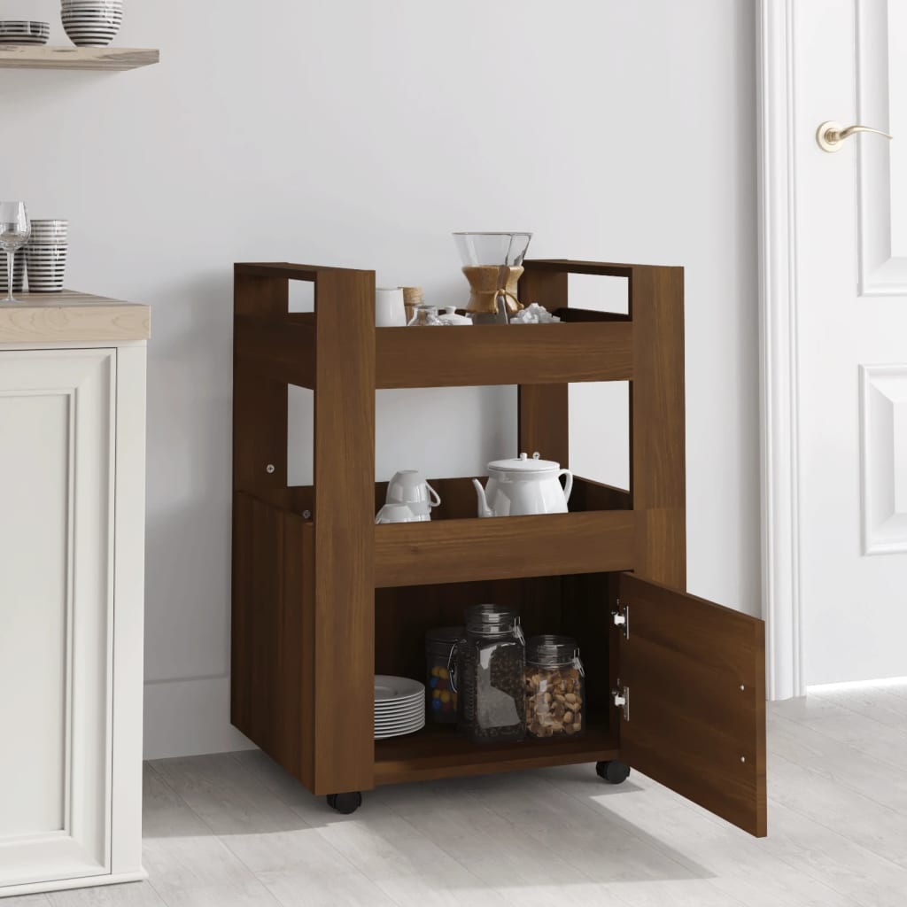 vidaXL Küchenwagen Braun Eichen-Optik 60x45x80 cm Holzwerkstoff