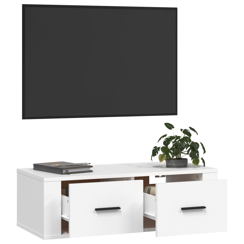 vidaXL TV-Wandschrank Weiß 80x36x25 cm Holzwerkstoff