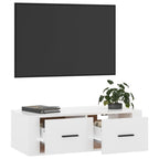 vidaXL TV-Wandschrank Hochglanz-Weiß 80x36x25 cm Holzwerkstoff