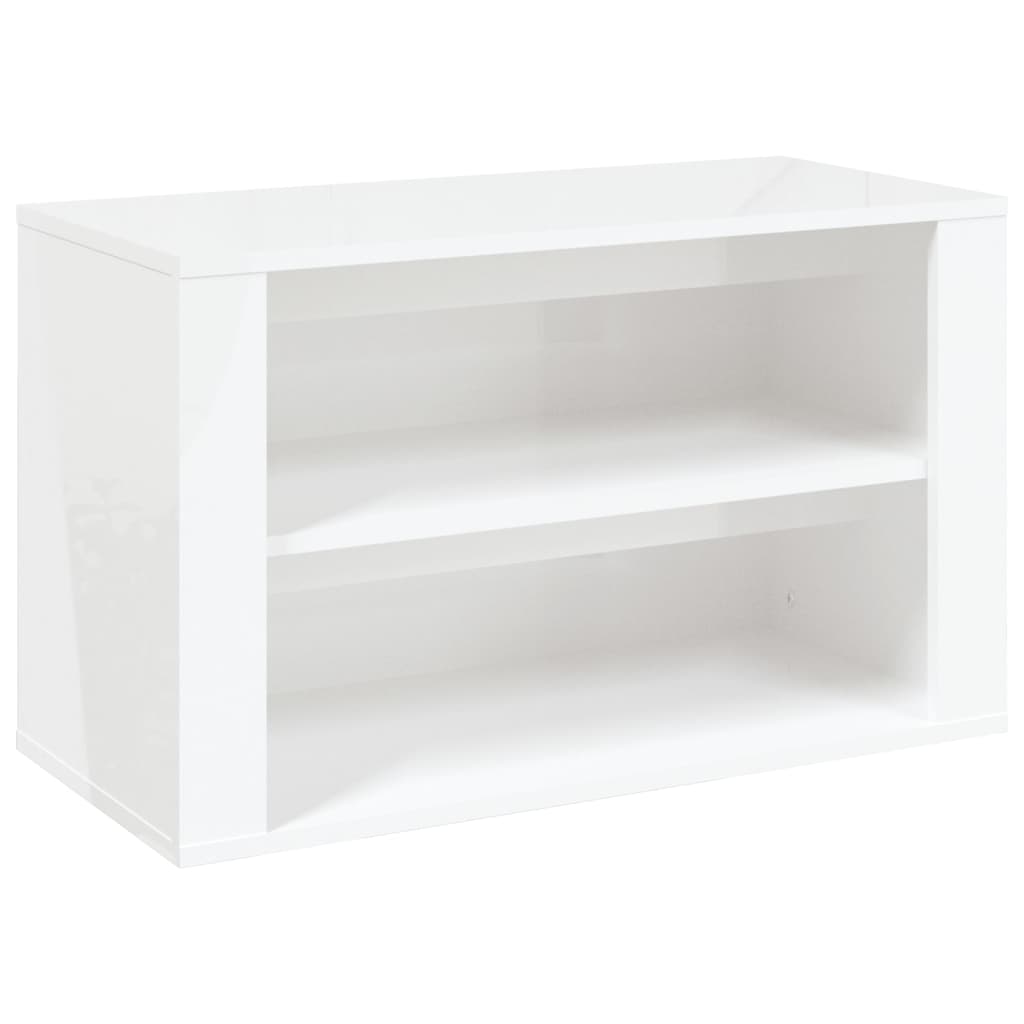 vidaXL Schuhregal Hochglanz-Weiß 75x35x45 cm Holzwerkstoff