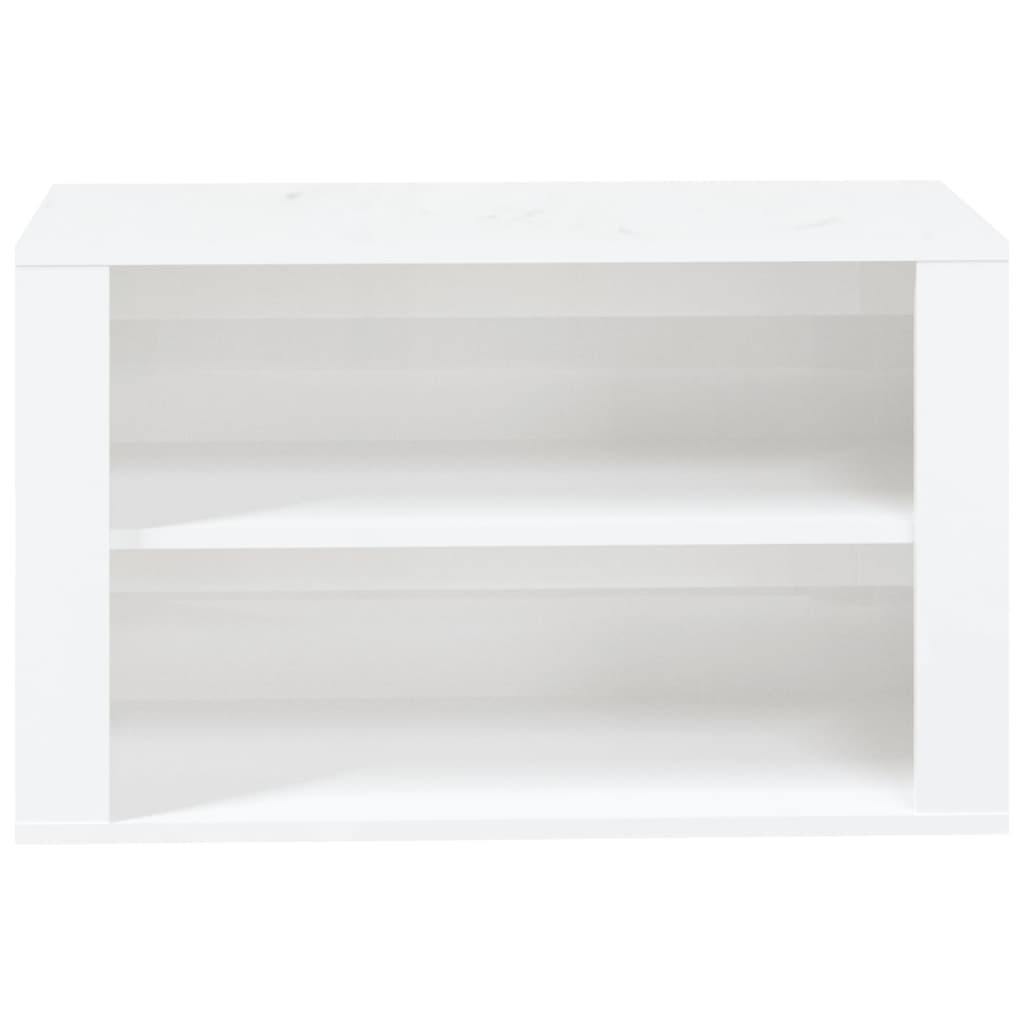 vidaXL Schuhregal Hochglanz-Weiß 75x35x45 cm Holzwerkstoff