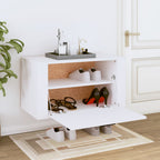 vidaXL Wand-Schuhschrank Weiß 70x35x38 cm Holzwerkstoff