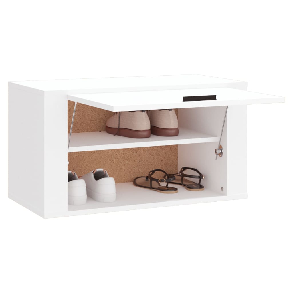 vidaXL Wand-Schuhschrank Weiß 70x35x38 cm Holzwerkstoff