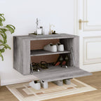 vidaXL Wand-Schuhschrank Grau Sonoma 70x35x38 cm Massivholz Kiefer