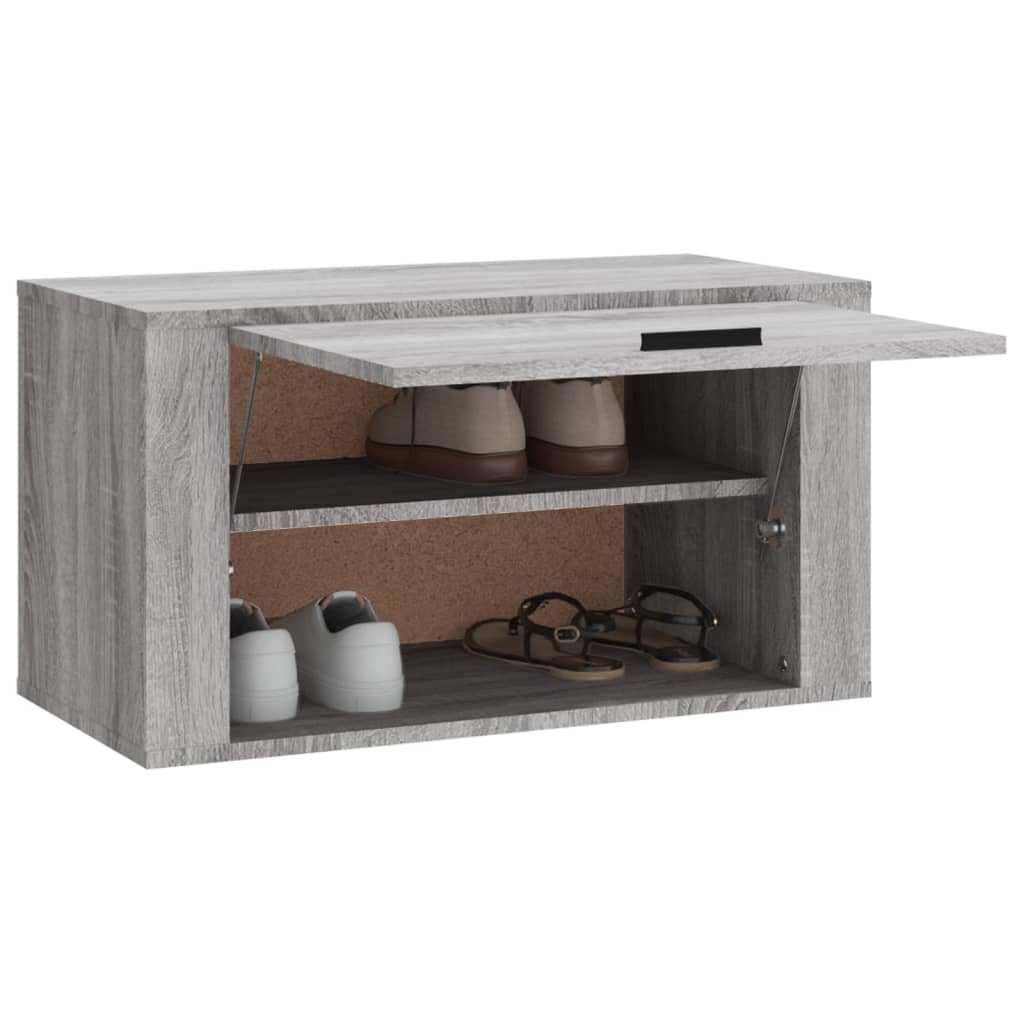 vidaXL Wand-Schuhschrank Grau Sonoma 70x35x38 cm Massivholz Kiefer