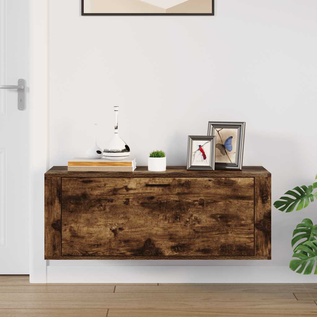 vidaXL Wand-Schuhschrank Räuchereiche 100x35x38 cm Holzwerkstoff