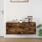 vidaXL Wand-Schuhschrank Räuchereiche 100x35x38 cm Holzwerkstoff