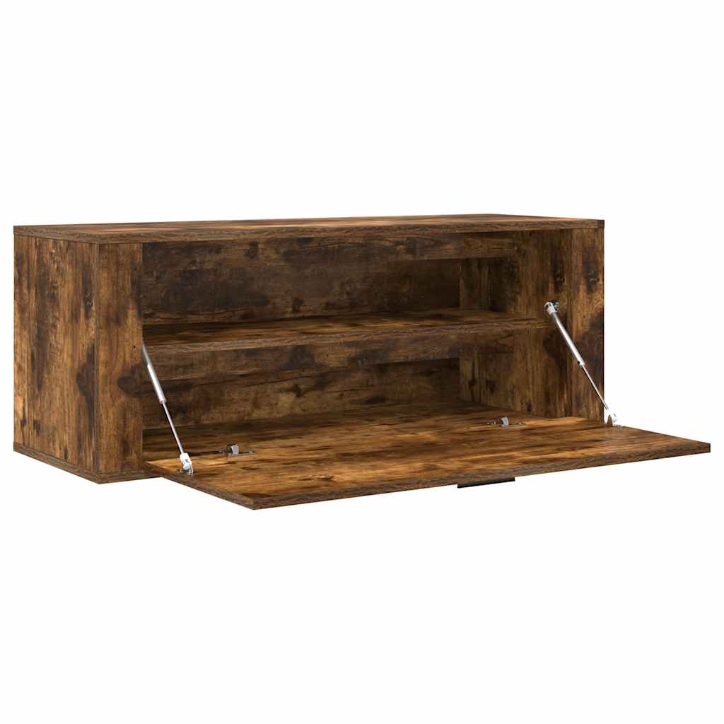 vidaXL Wand-Schuhschrank Räuchereiche 100x35x38 cm Holzwerkstoff