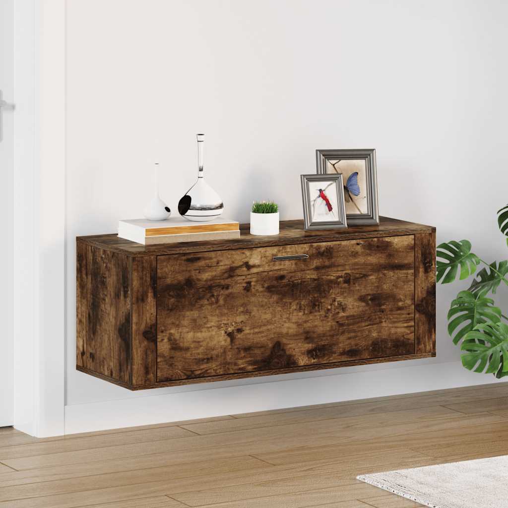 vidaXL Wand-Schuhschrank Räuchereiche 100x35x38 cm Holzwerkstoff