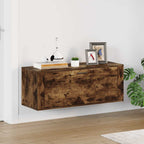 vidaXL Wand-Schuhschrank Räuchereiche 100x35x38 cm Holzwerkstoff