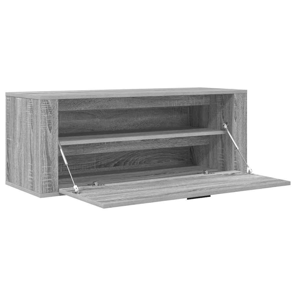 vidaXL Wand-Schuhschrank Grau Sonoma 100x35x38 cm Holzwerkstoff