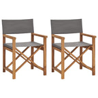 vidaXL Regiestühle 2 Stk. Massivholz Teak Grau