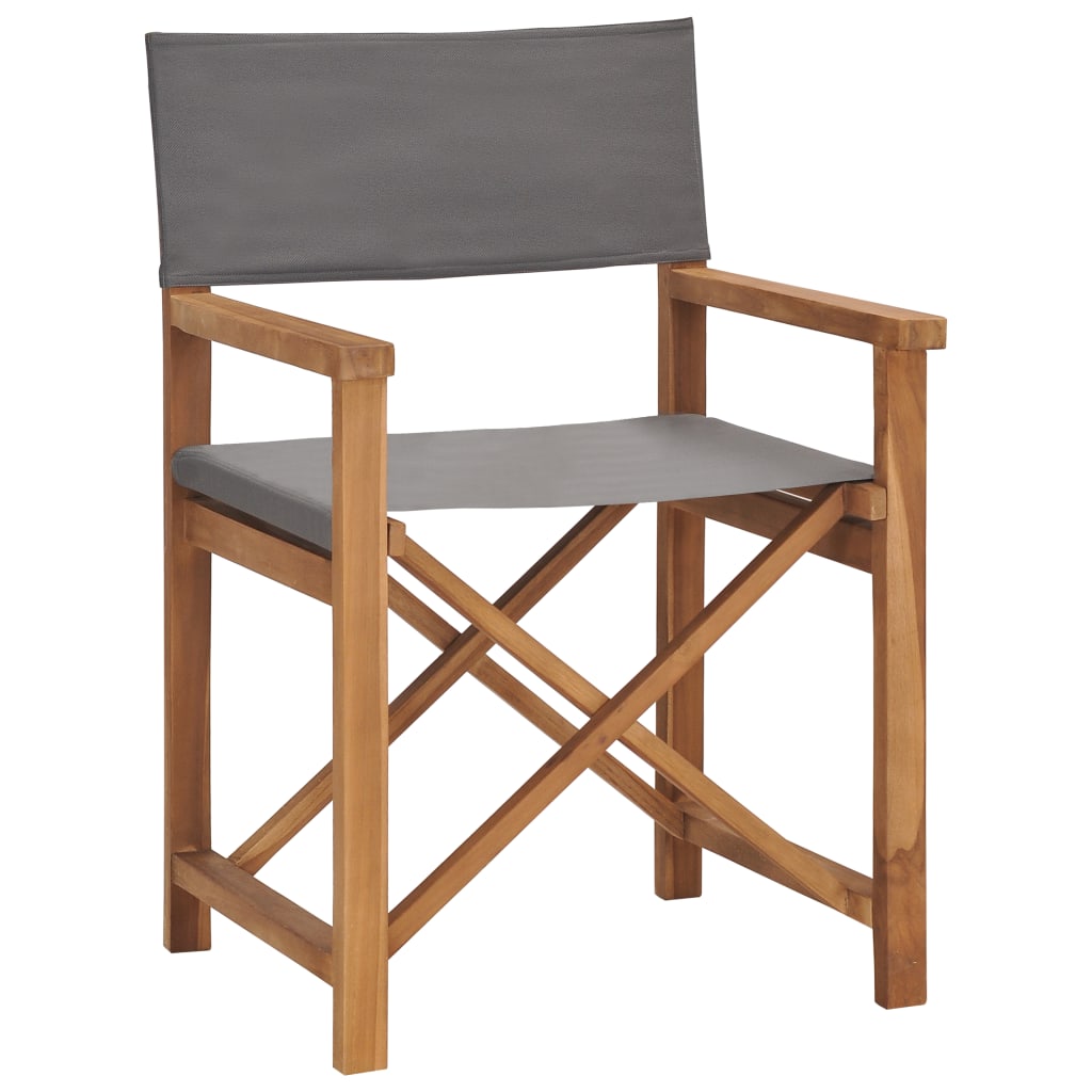 vidaXL Regiestühle 2 Stk. Massivholz Teak Grau