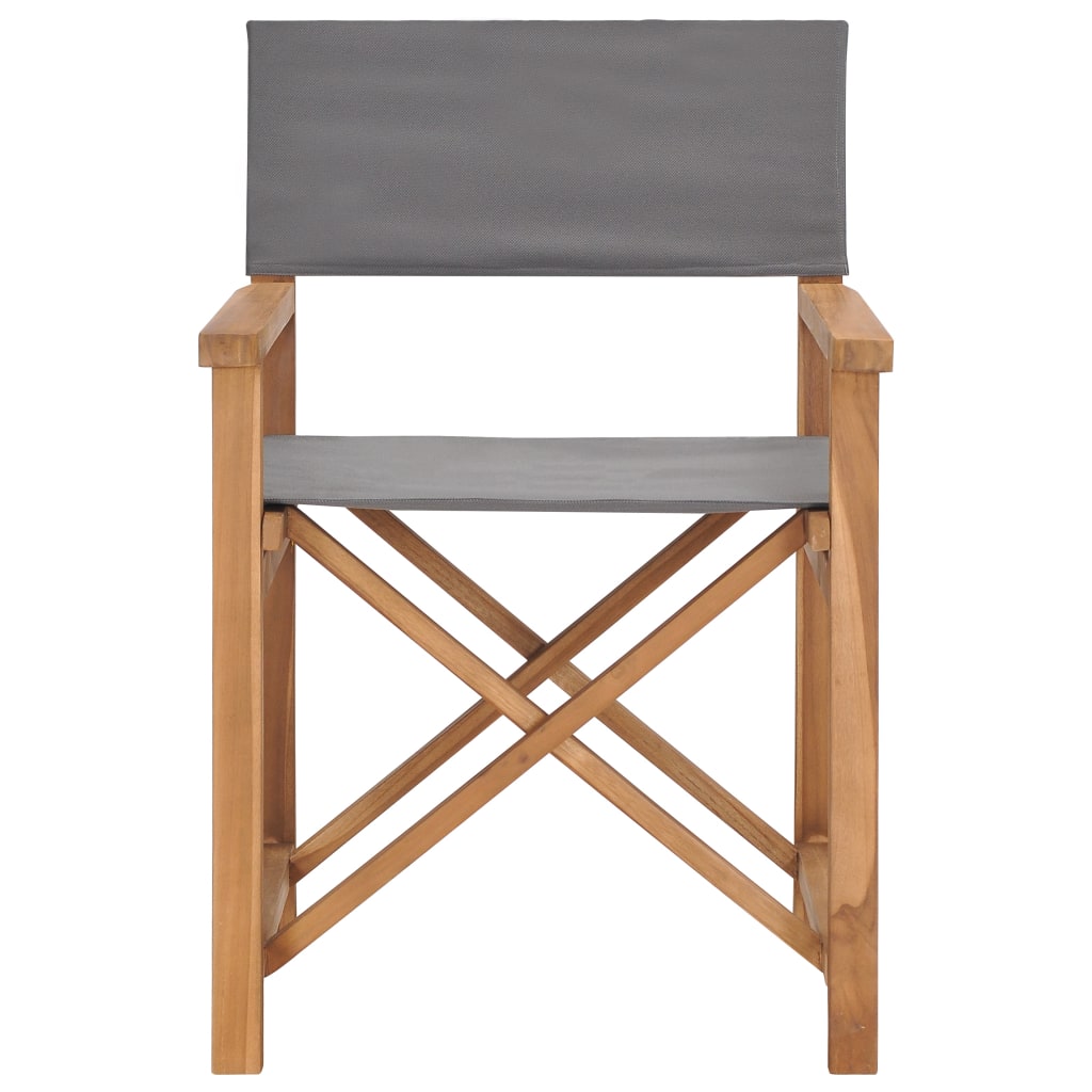vidaXL Regiestühle 2 Stk. Massivholz Teak Grau