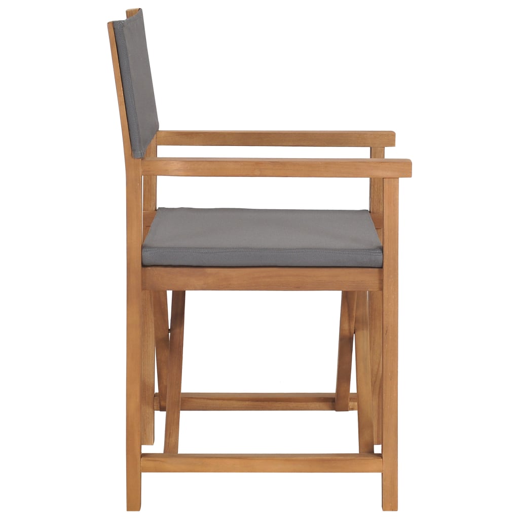 vidaXL Regiestühle 2 Stk. Massivholz Teak Grau