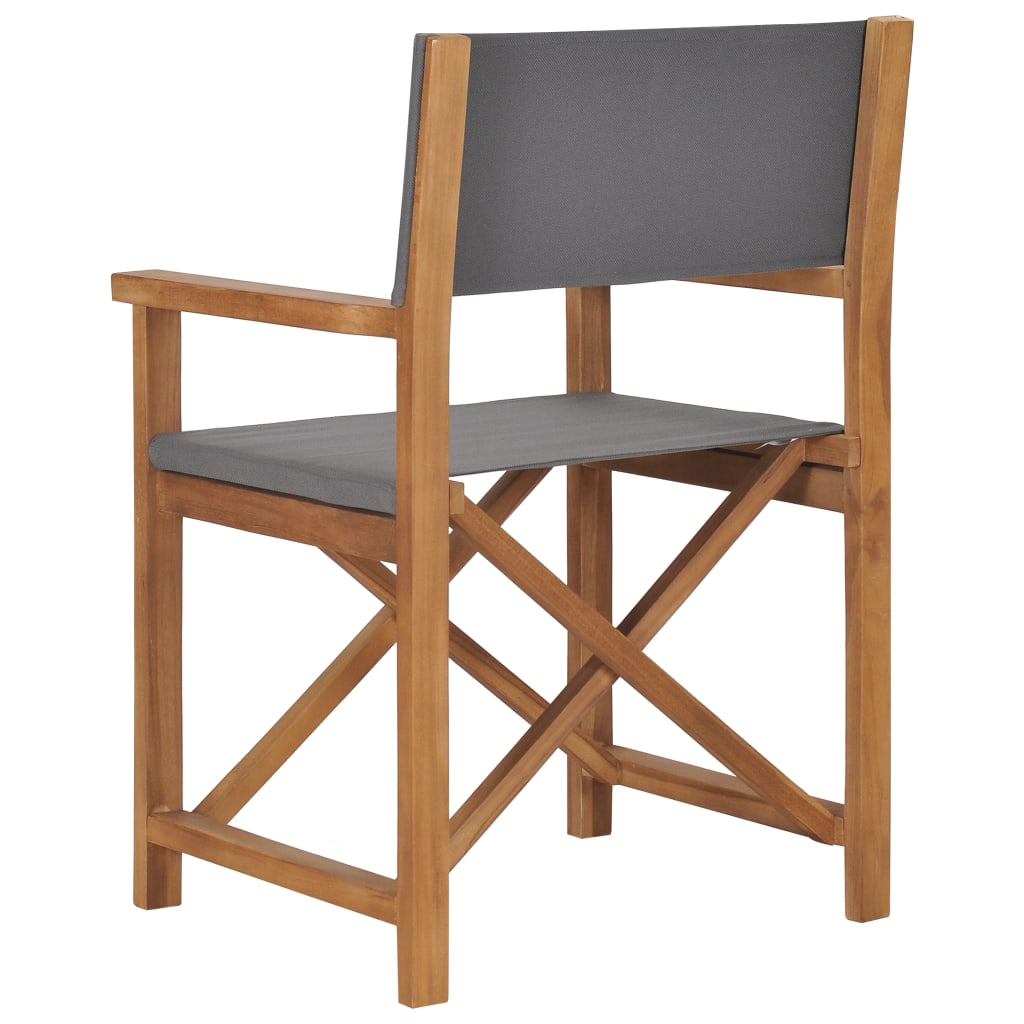 vidaXL Regiestühle 2 Stk. Massivholz Teak Grau