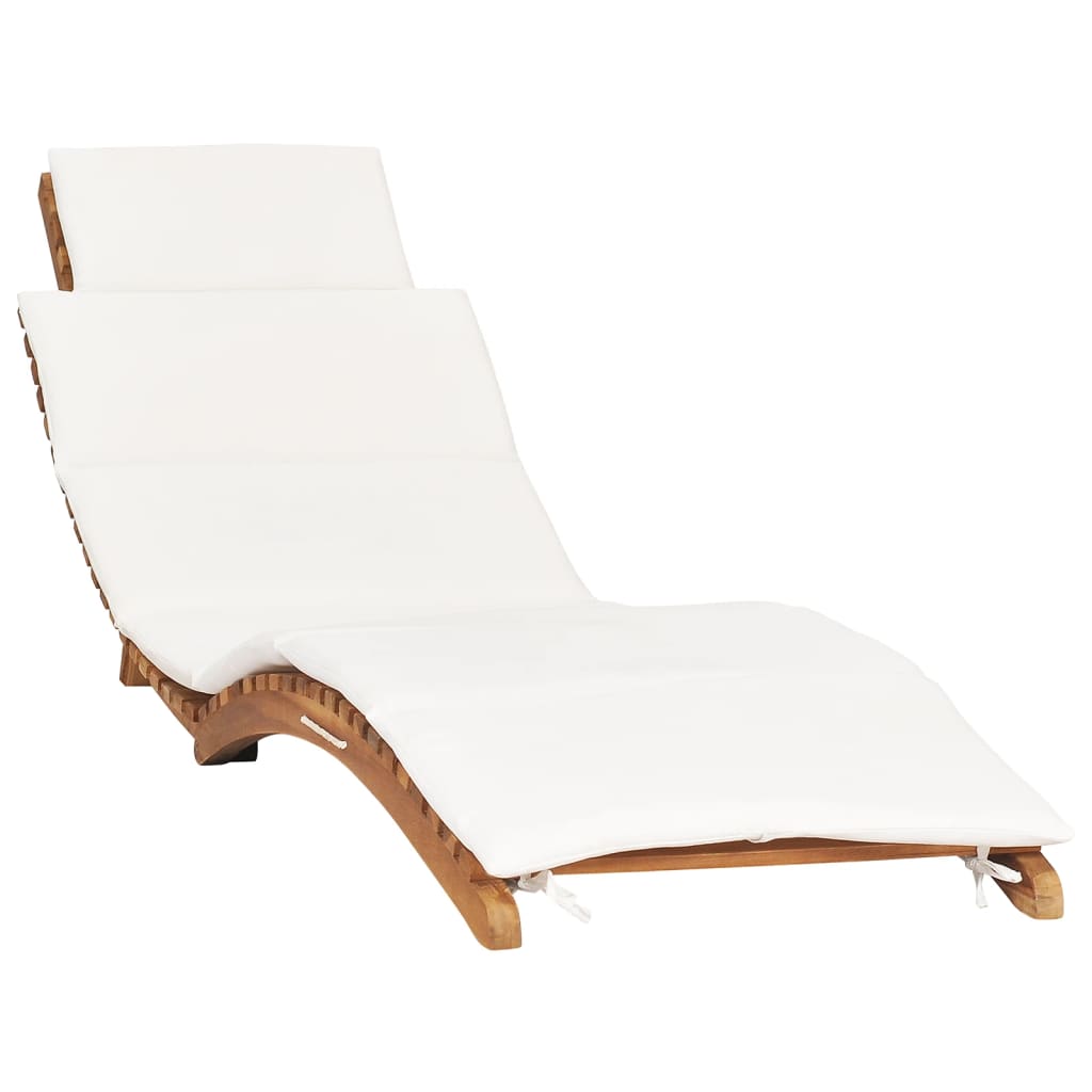 vidaXL Sonnenliegen 2 Stk. mit Auflagen Massivholz Teak