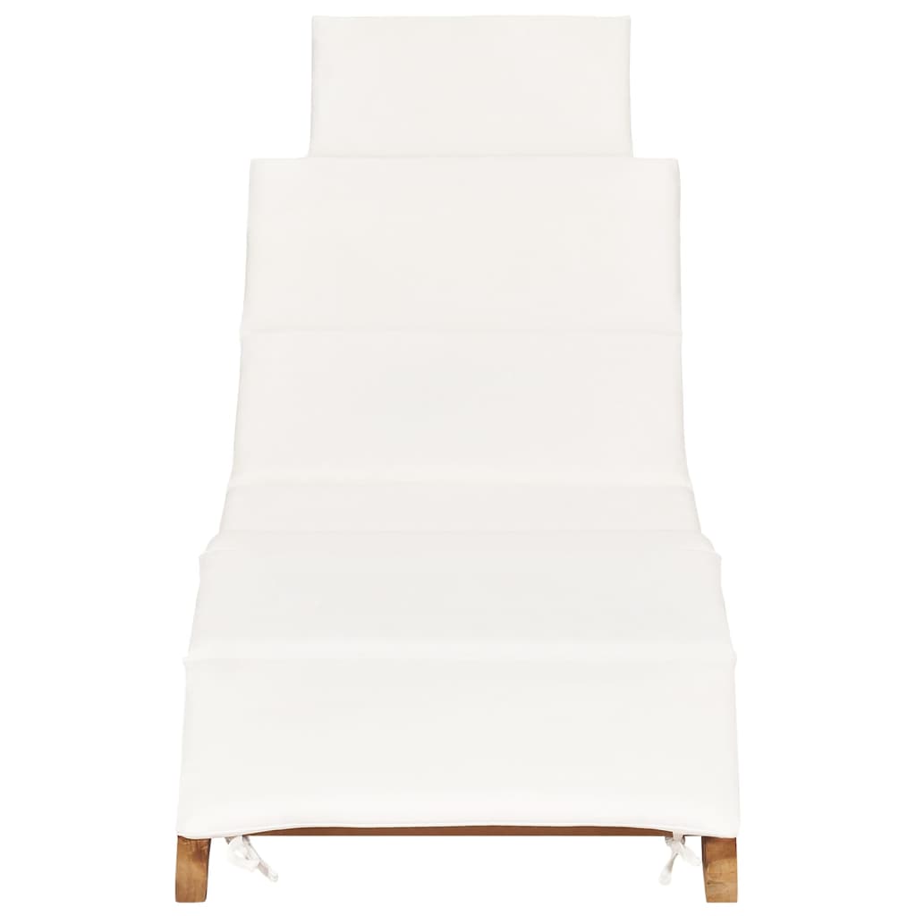 vidaXL Sonnenliegen 2 Stk. mit Auflagen Massivholz Teak
