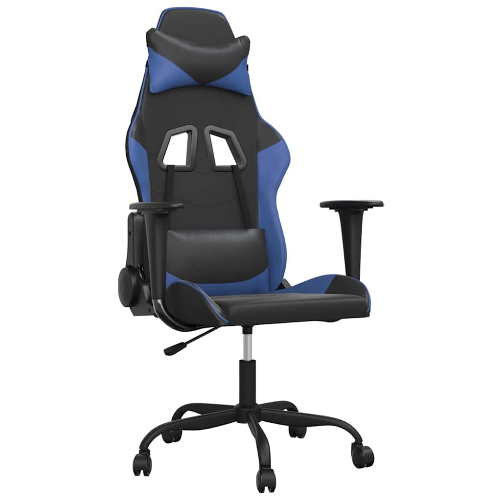 vidaXL Gaming-Stuhl Schwarz und Blau Kunstleder
