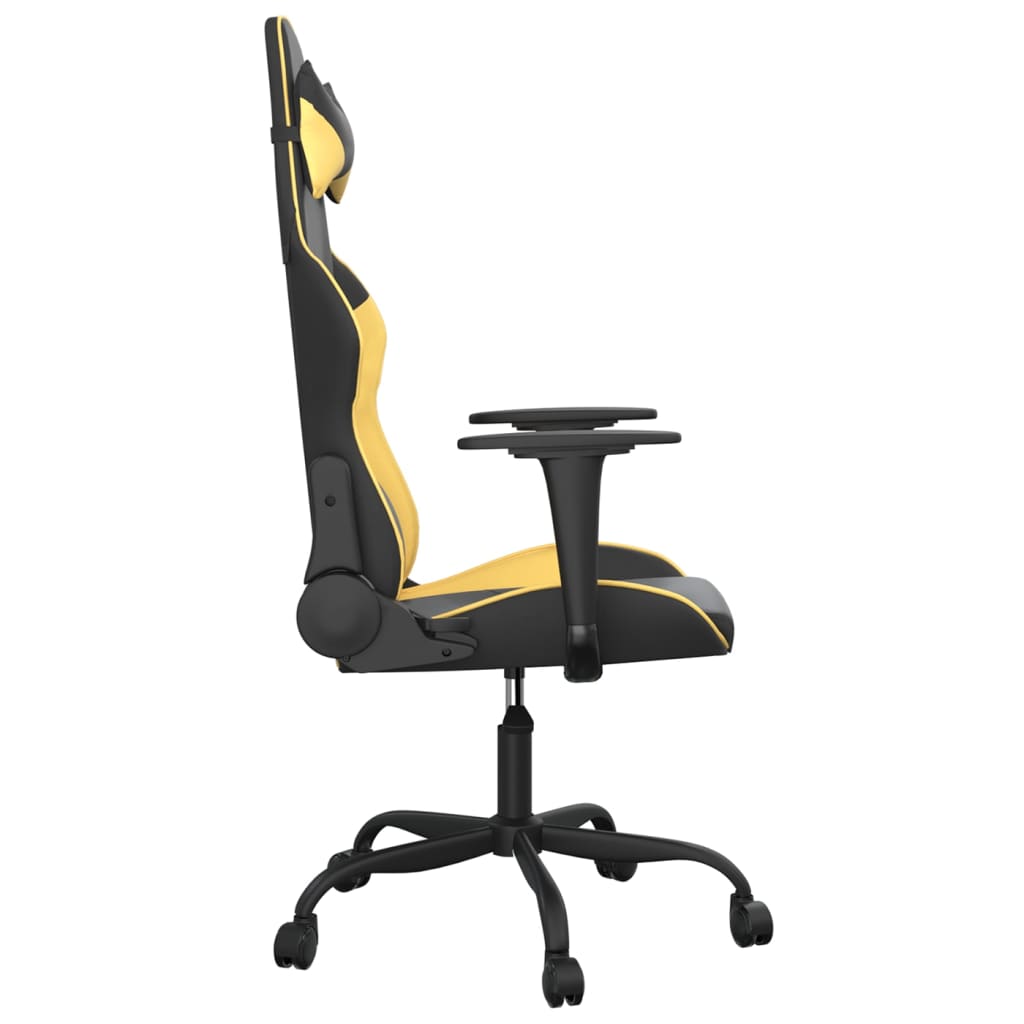 vidaXL Gaming-Stuhl Schwarz und Golden Kunstleder