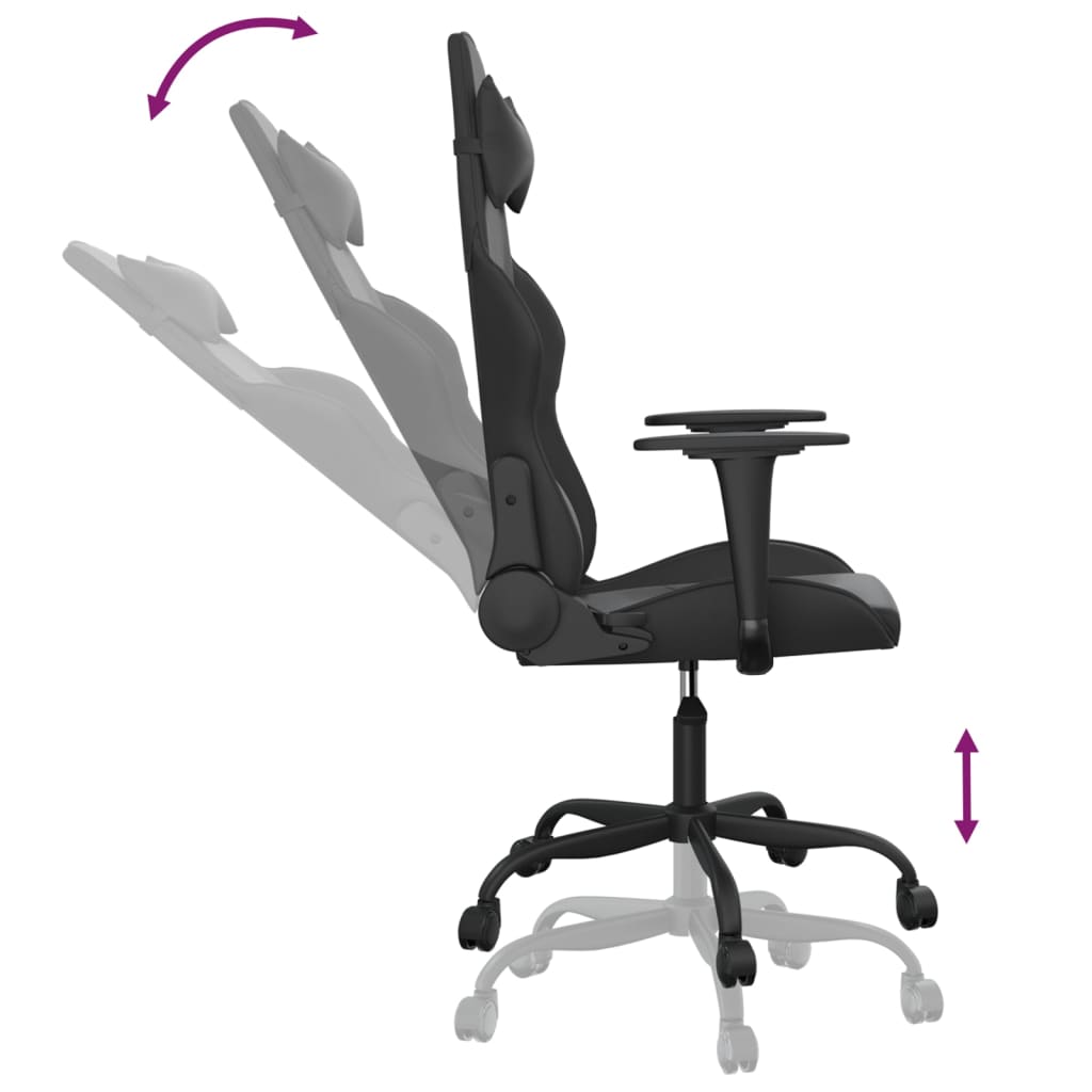 vidaXL Gaming-Stuhl Schwarz Kunstleder
