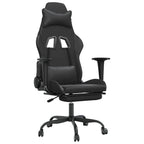 vidaXL Gaming-Stuhl mit Fußstütze Schwarz Kunstleder