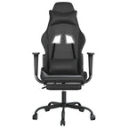 vidaXL Gaming-Stuhl mit Fußstütze Schwarz Kunstleder