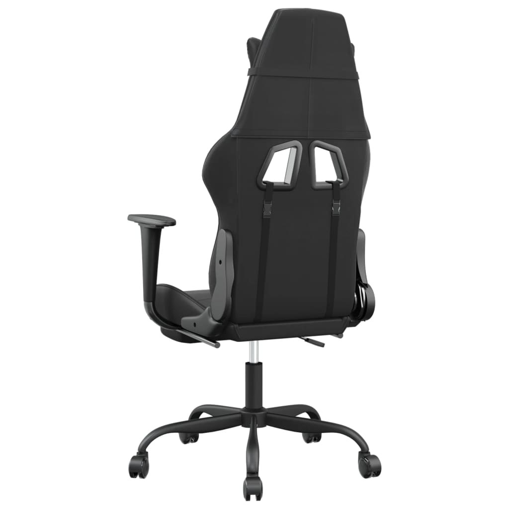 vidaXL Gaming-Stuhl mit Fußstütze Schwarz Kunstleder