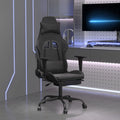 vidaXL Gaming-Stuhl mit Fußstütze Schwarz Kunstleder