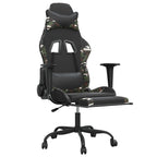 vidaXL Gaming-Stuhl mit Fußstütze Schwarz und Tarnfarben Kunstleder