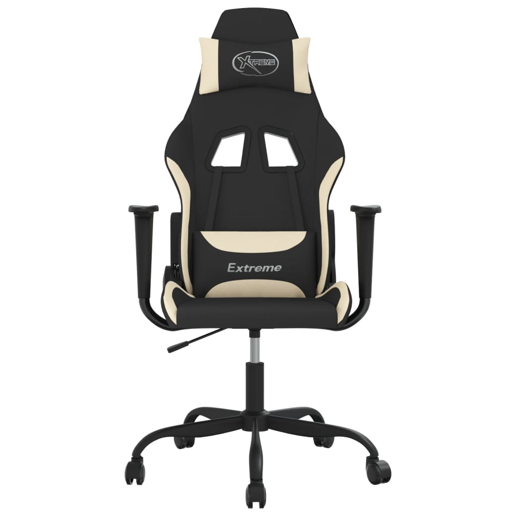 vidaXL Gaming-Stuhl Schwarz und Creme Stoff