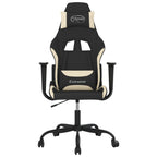 vidaXL Gaming-Stuhl Schwarz und Creme Stoff