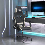 vidaXL Gaming-Stuhl Schwarz und Creme Stoff