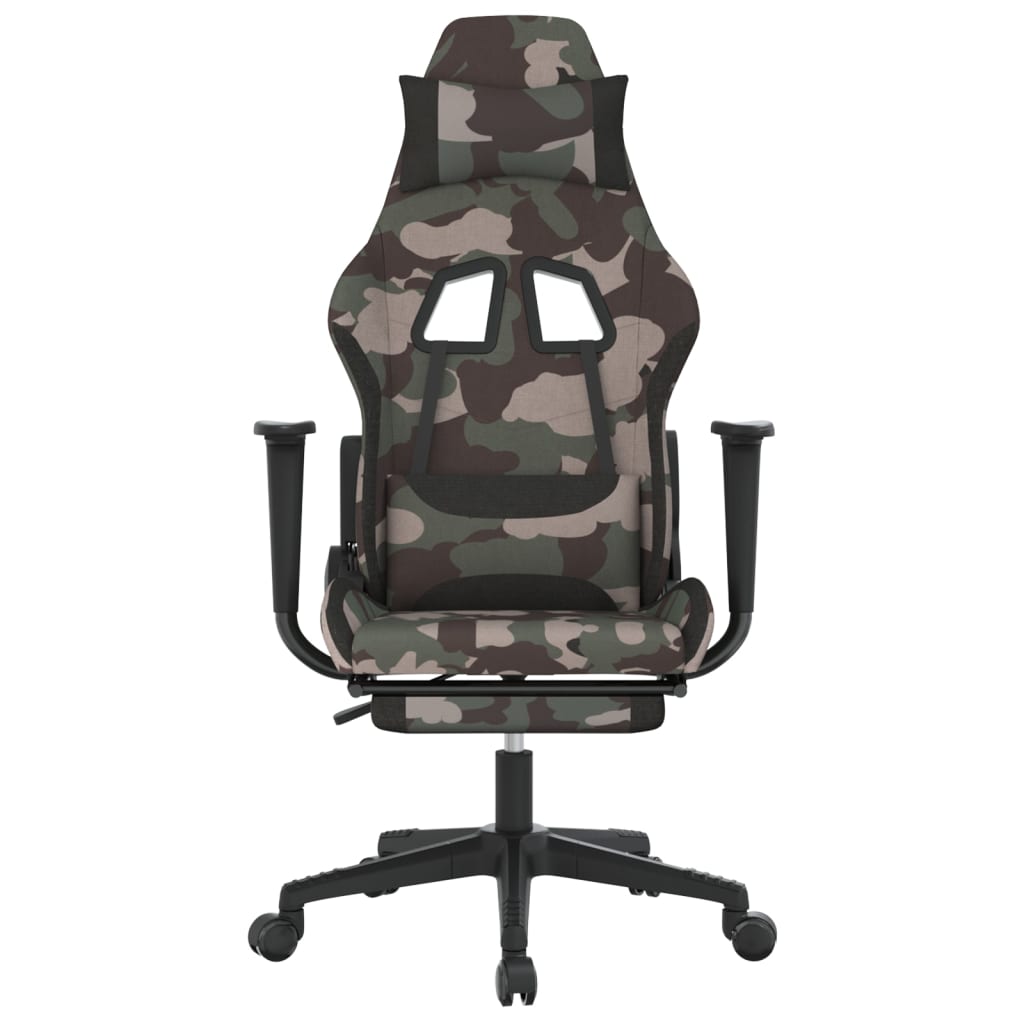 vidaXL Gaming-Stuhl mit Fußstütze Tarnfarben und Schwarz Stoff