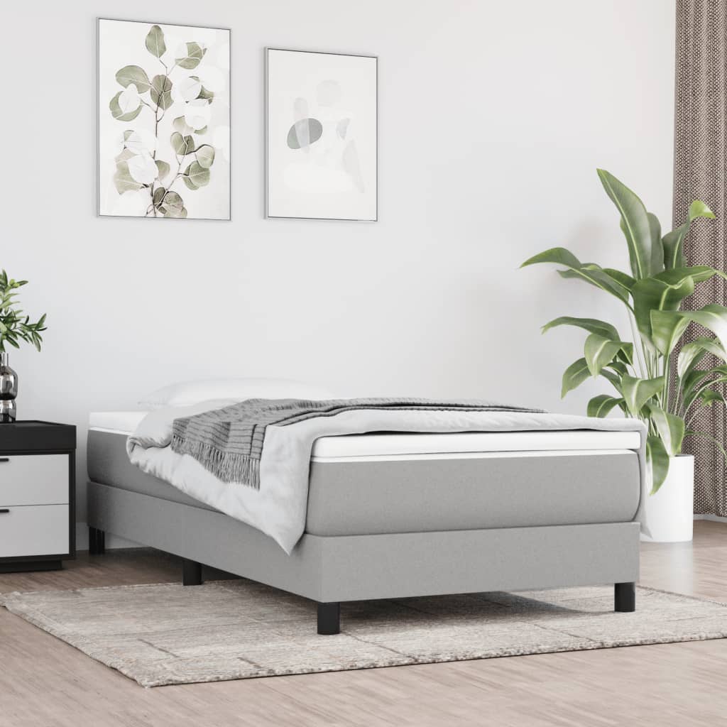 vidaXL Boxspringbettgestell Hellgrau 80x200 cm Stoff