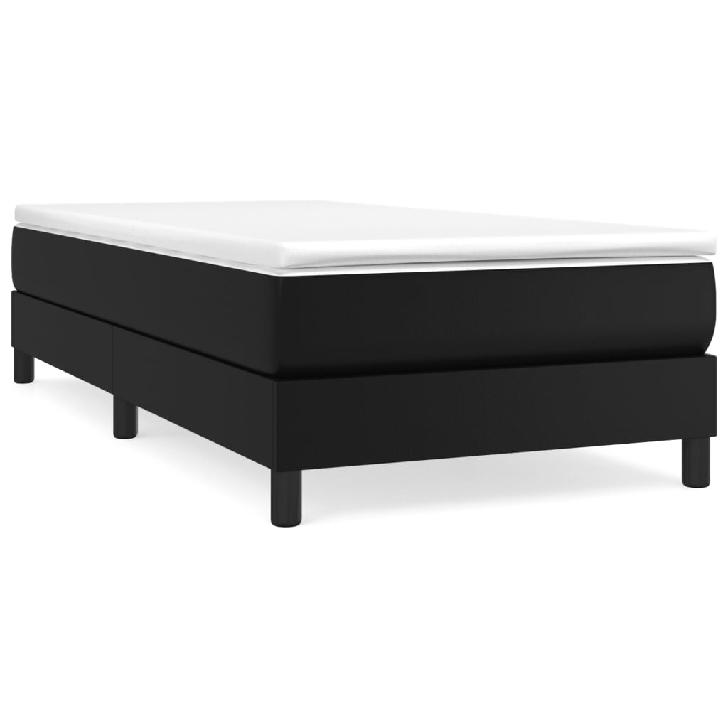vidaXL Boxspringbettgestell Schwarz 80x200 cm Kunstleder