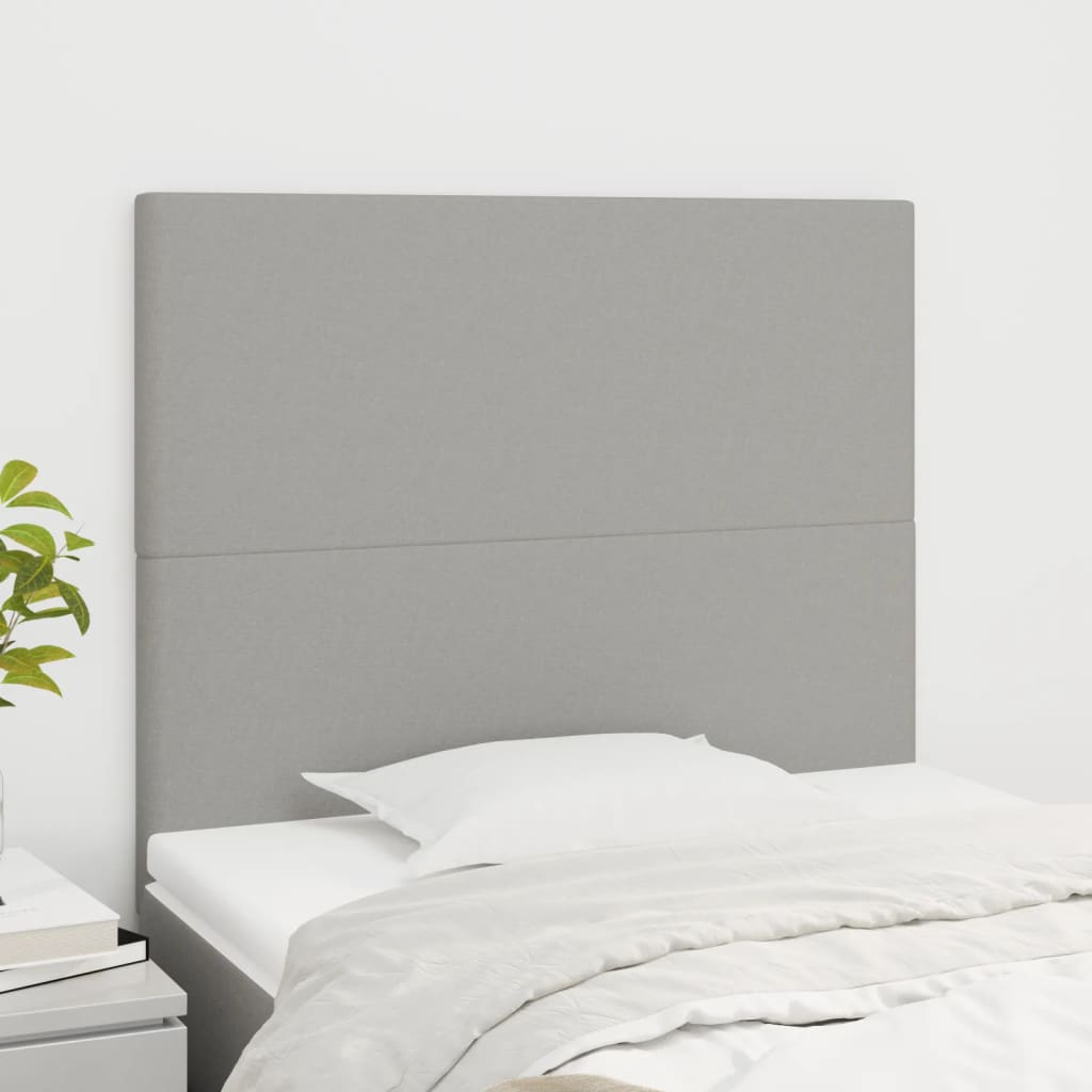 vidaXL Kopfteil Hellgrau 80x5x118/128 cm Stoff
