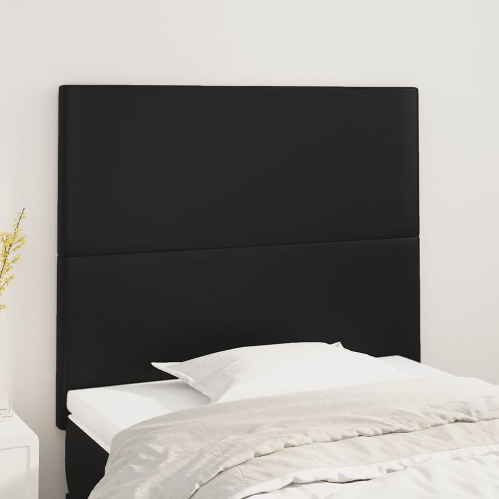 vidaXL Kopfteil Schwarz 80x5x118/128 cm Kunstleder