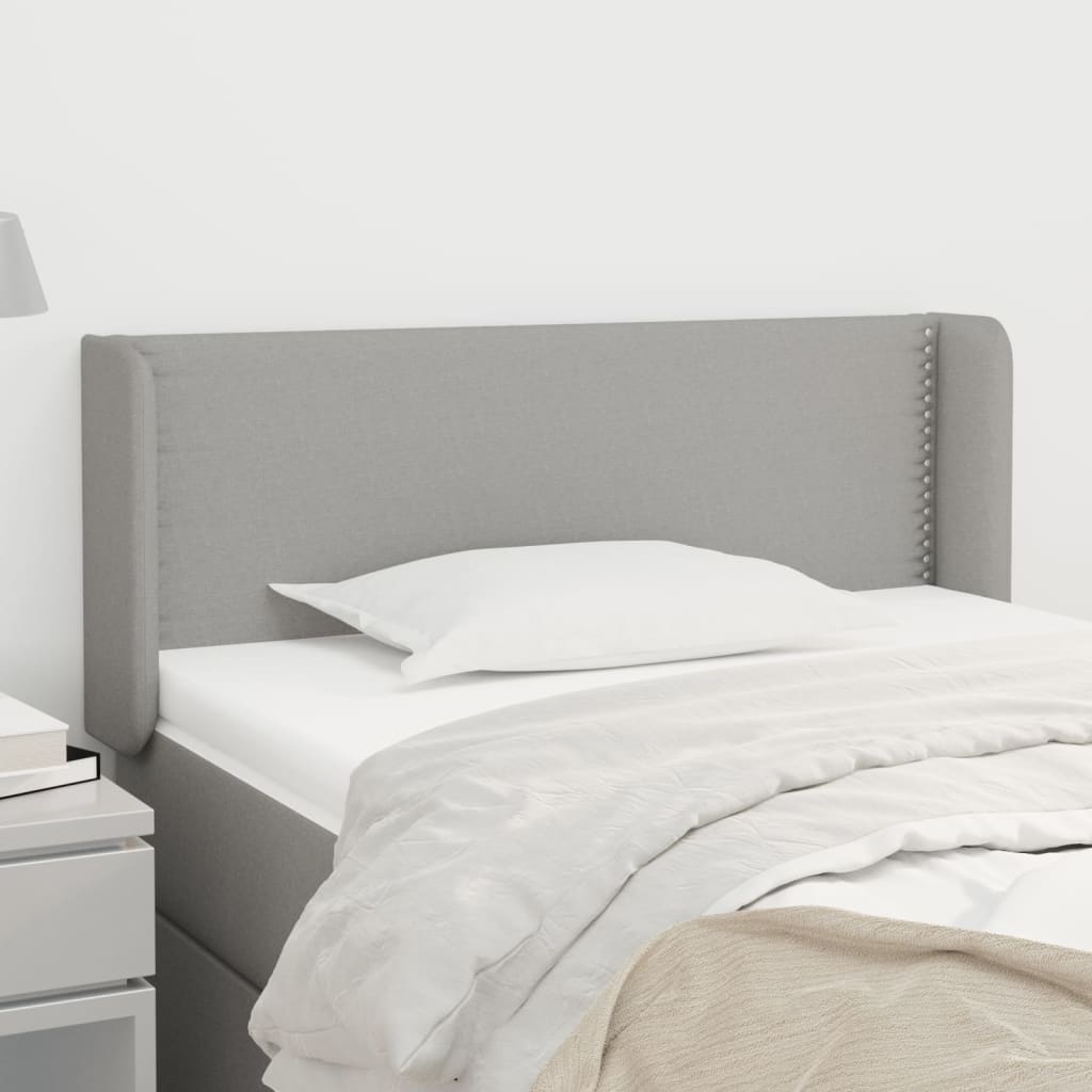 vidaXL Kopfteil mit Ohren Hellgrau 83x16x78/88 cm Stoff