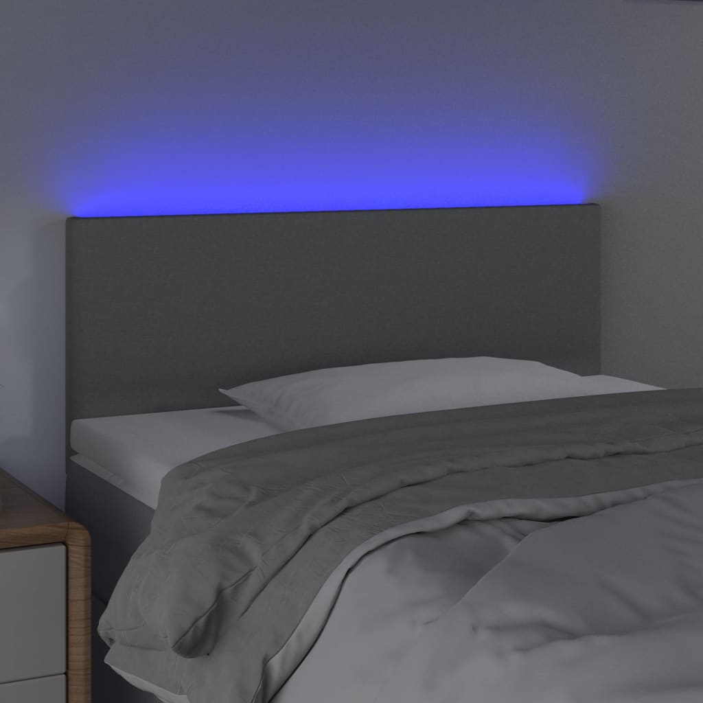 vidaXL LED Kopfteil Hellgrau Stoff